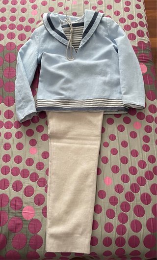 Traje Comunión Marinero Lino Talla 9