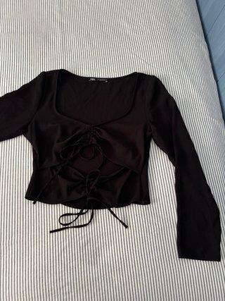 Blusa Zara Negra Talla M