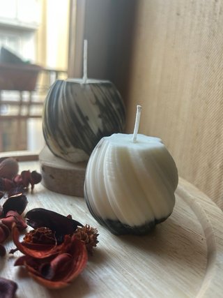 Set 2 Candele Marble Cocco e Vaniglia