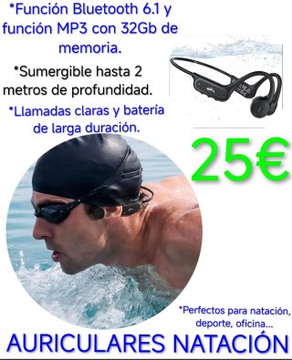 Auriculares Natación Bluetooth 32GB MP3 Sumergible