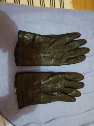 Guantes de piel vintage negros
