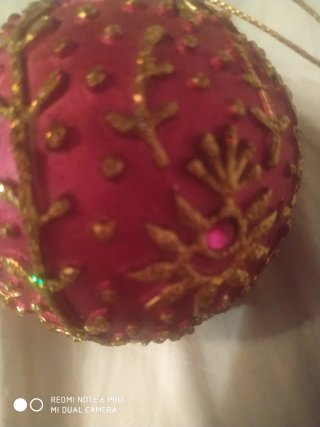 Bola de Navidad Barroca Rosa y Dorada
