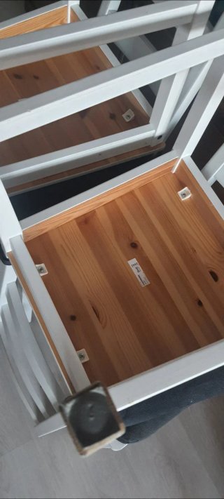 4 Sillas de madera blancas para cocina