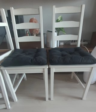 4 Sillas de madera blancas para cocina