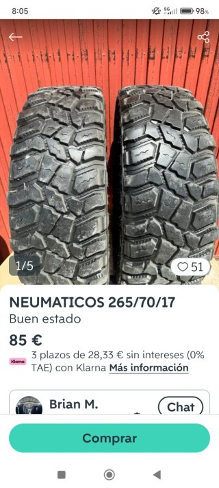 Neumáticos 265/70/17 Buen estado