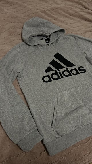 Sudadera Adidas Gris Logo Grande