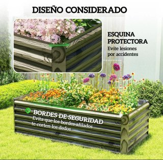 Jardinera Rectangular Acero Grande