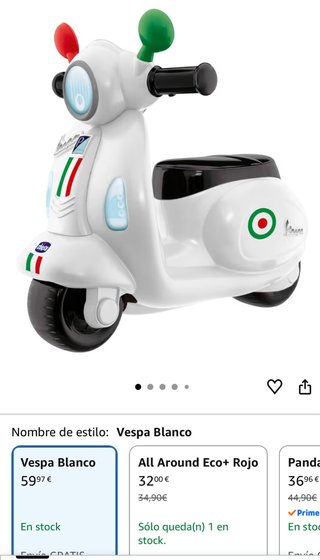 Moto correpasillos Chicco Vespa luces y sonido