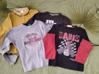 Set 4 maglie manica lunga bambino