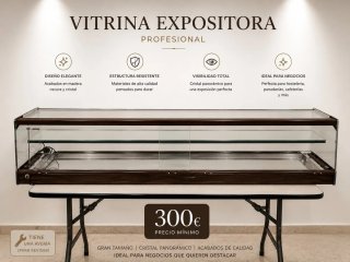 Vitrina expositora profesional madera y cristal