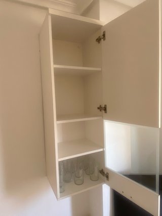 Mueble Vitrina Comedor Blanco y Cristal