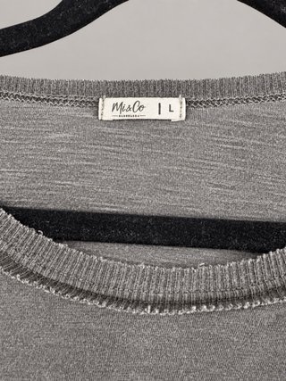 Camiseta Mi&Co manga larga gris Talla L