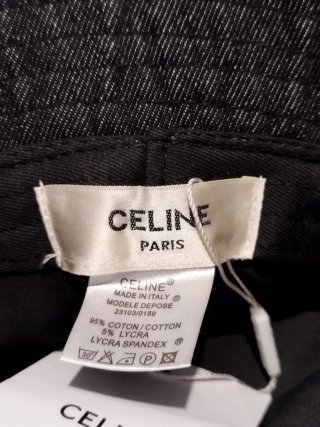 Cappello bucket Celine denim con strass