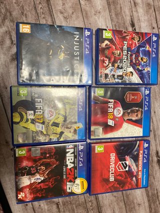 PS4 Juegos: FIFA 17, 18, PES 2020, NBA 2K16, Drive