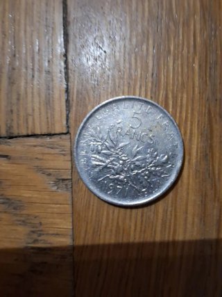 Moneda 5 Francos Franceses 1971