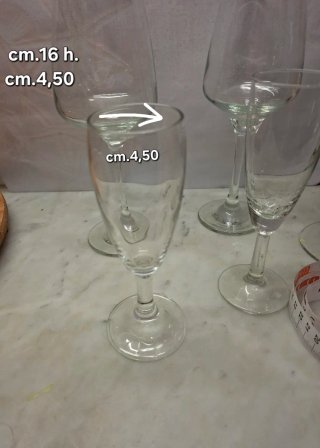 6 Calici Vino Spumante Vetro