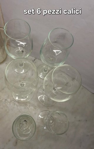 6 Calici Vino Spumante Vetro
