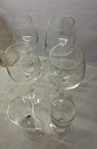 6 Calici Vino Spumante Vetro
