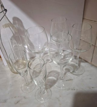 6 Calici Vino Spumante Vetro