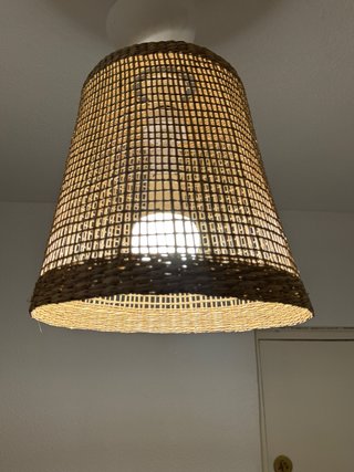 2 Lámparas Techo Mimbre Beige/Marrón