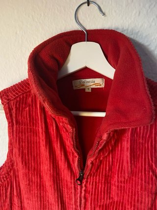 Chaleco de Pana Rojo Polinesia Talla S - Estilo Vi