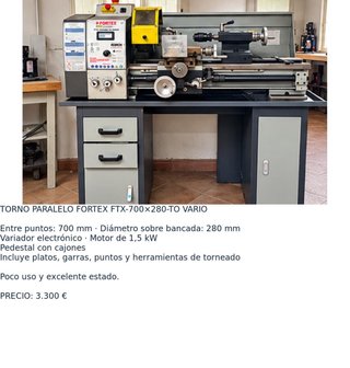 Torno Paralelo Fortex FTX-700x280