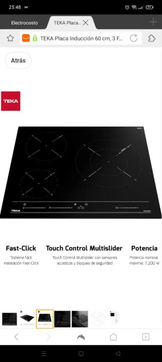 Placa Inducción TEKA 60cm 3 fuegos