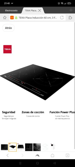 Placa Inducción TEKA 60cm 3 fuegos