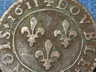 Moneda Francesa 1611 Luis XIII Doble Tournois