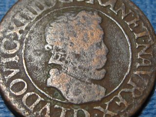 Moneda Francesa 1611 Luis XIII Doble Tournois