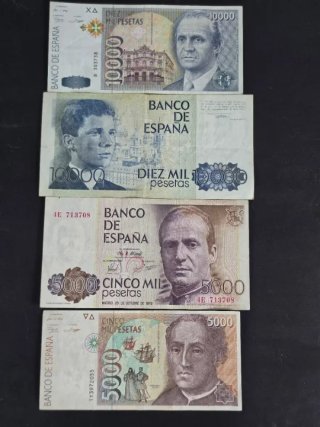 Lotes de Billetes Españoles 10000 y 5000 Pesetas