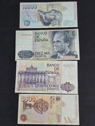 Lotes de Billetes Españoles 10000 y 5000 Pesetas