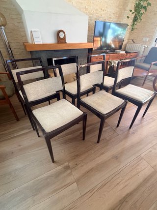 Juego de 6 sillas de comedor vintage años 70