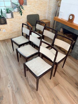 Juego de 6 sillas de comedor vintage años 70