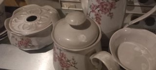Vajilla porcelana antigua Alemania flores