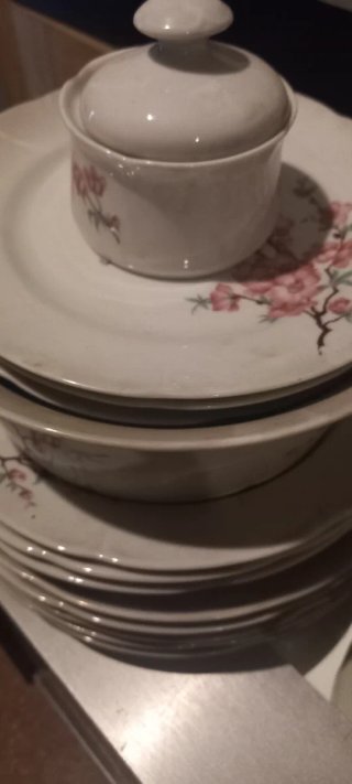 Vajilla porcelana antigua Alemania flores