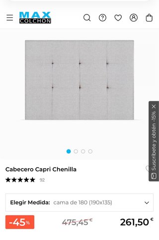 Cabecero Capri Chenilla Cama 180