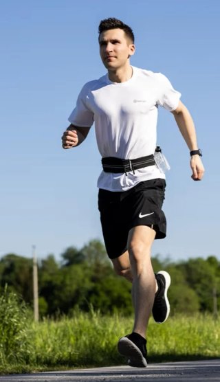 Cinturón running S/M negro impermeable portaobjeto