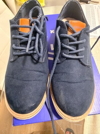 Zapatos azul marino de ante, talla 37