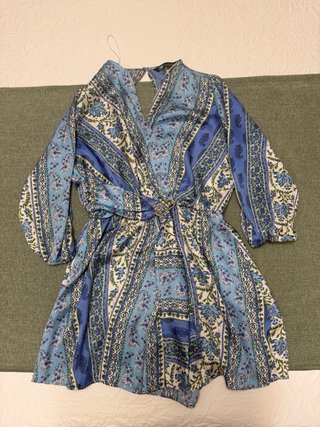 Mono Zara Azul Estampado Talla S