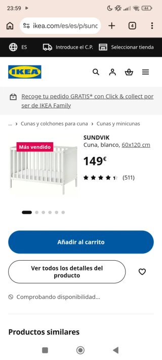 Cuna blanca bebé