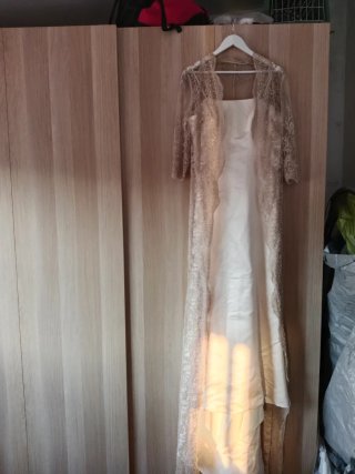 Traje de Novia Abrigo Encaje y Pedrería