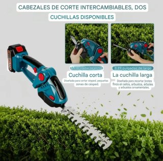 Cortasetos Eléctrico Recargable (2 Baterías)