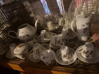 Servizio Tè Caffè Vintage Porcellana Foglie