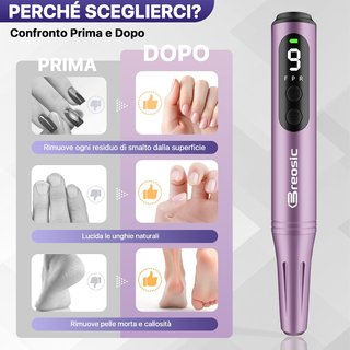 Torno Uñas Eléctrico Breosic Morado 35000 RPM