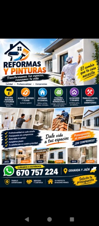 Pintura Reformas Tejados Humedad retirada gotelé