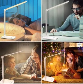 Lámpara Escritorio LED SLATOR Plata/Blanco