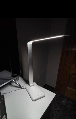 Lámpara Escritorio LED SLATOR Plata/Blanco