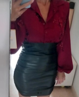 Vestido fiesta negro y rojo