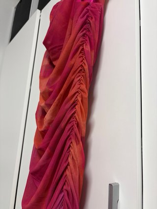 Vestido largo fruncido degradado S